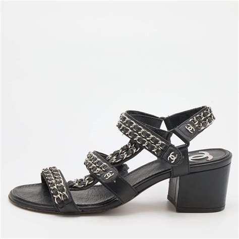 chanel chain link sandals|Chanel sandals with straps.